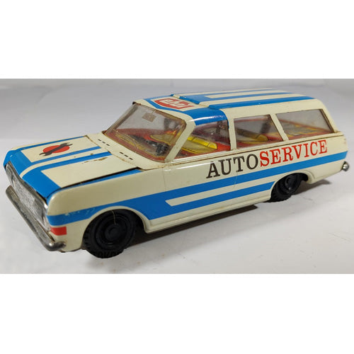 Autoservice EHRI73 (Blauw/wit) (15cm) Vintage blik (Opruiming)