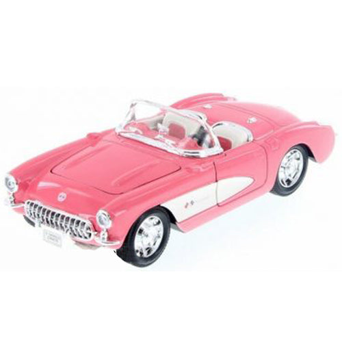 Chevrolet Corvette 1957 (Roze) (10 cm) 1/34 Welly (Opruiming)