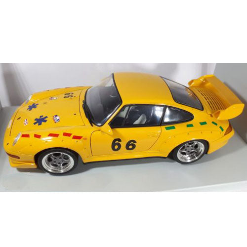 Porsche 911 GT2 Race (Geel) (24 cm) 1/18 UT models (Opruiming)