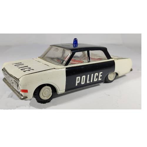 Police REH 55-66 Politieauto (Zwart/wit) (15cm) Vintage blik (Opruiming)
