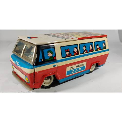 Touringcar 558MF (Rood/Wit) (16cm) Vintage blik (Opruiming)