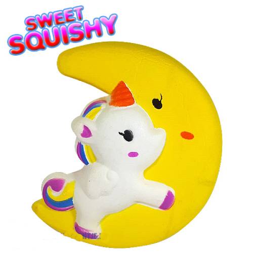Sweet Squishy Figuurtje Unicorn Gele Maan 10 cm