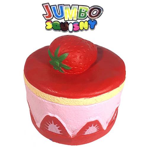 JUMBO Squishy Aardbei Taart 15 cm