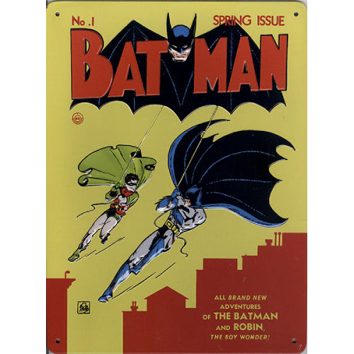 Vintage DC Comics Batman and Robin No. 1 metal relief plate (26x20cm)