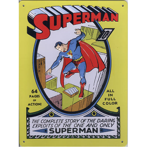 Vintage DC Comics Superman 1939 metal relief plate (26x20cm)