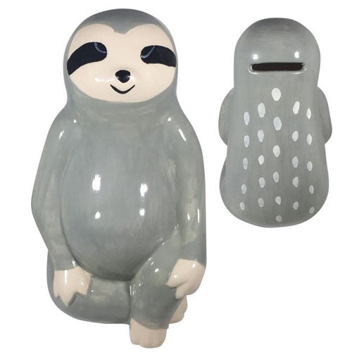 Luiaard Spaarpot (Grijs) (17 cm)