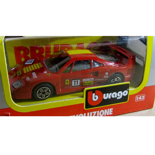 Ferrari F40 Evoluzione (rood) (11 cm) 1:43 Bburago (Opruiming)