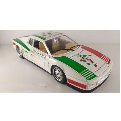 Ferrari Testarossa (1984) Italia ’90 (Wit) (30cm) 1/18 Bburago – Magazijn Opruiming